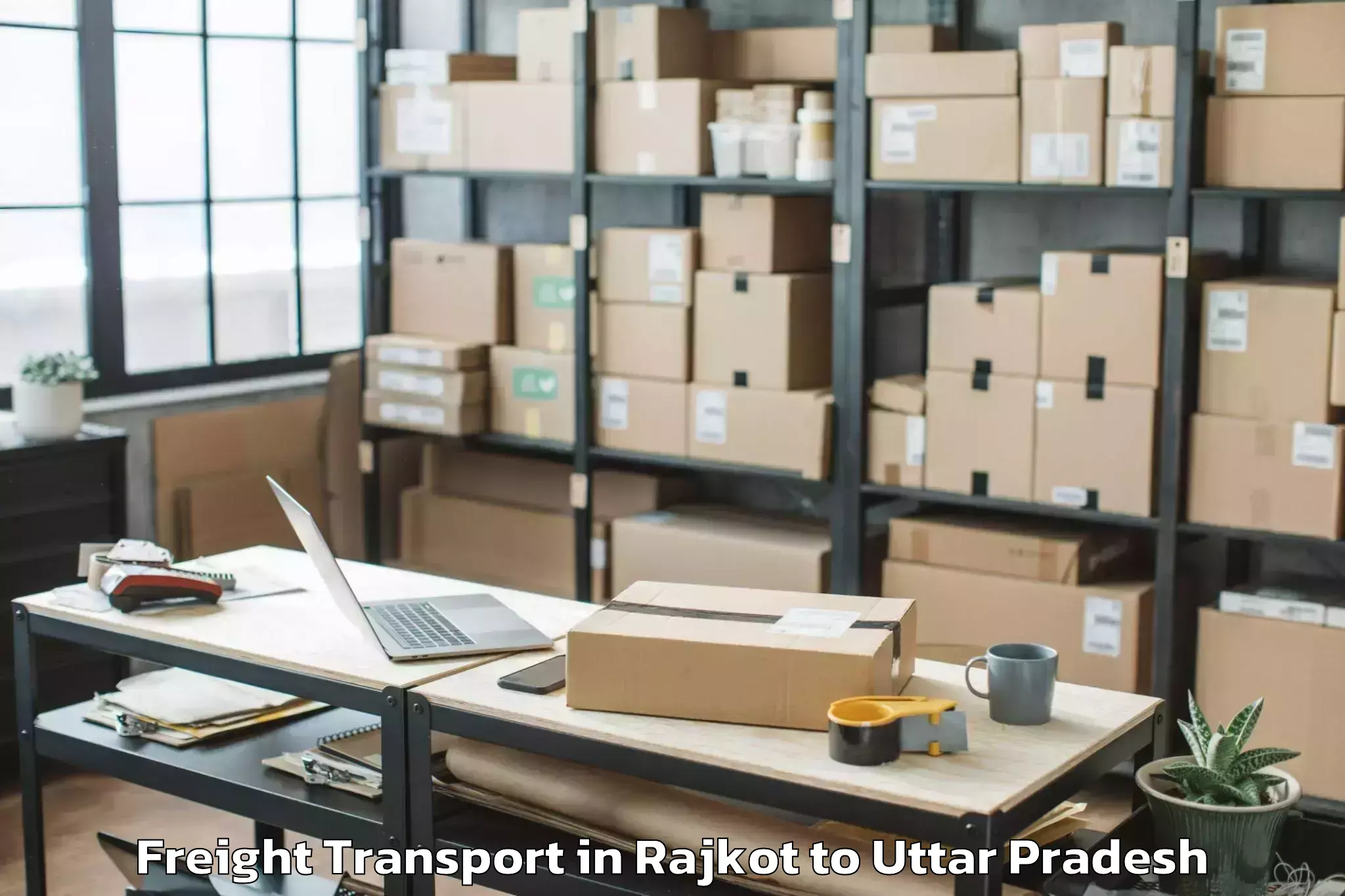 Discover Rajkot to Abhilashi University Varanasi Freight Transport